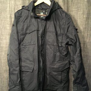 I. Spiewak & Sons, Dark Navy Hooded Jacket w/ Removable Liner, Men's Medium